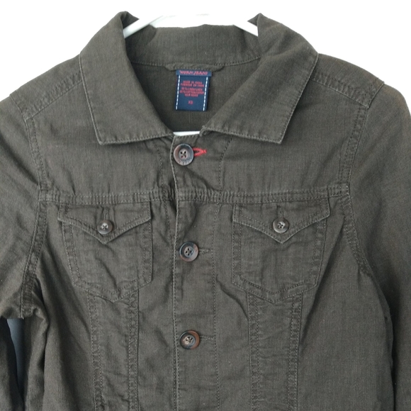 Worn Jeans Linen Blend Jacket Brown Size XS - Picture 2 of 9